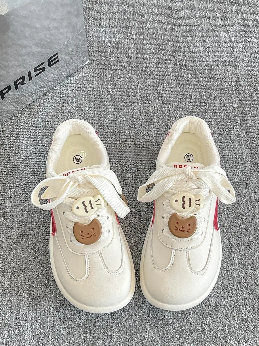 2025 Spring New Campus Style Korean Cat and Fish Sneakers Women's All-match Casual Lightweight Sports Shoes College Style Trendy Shoes — feature 10