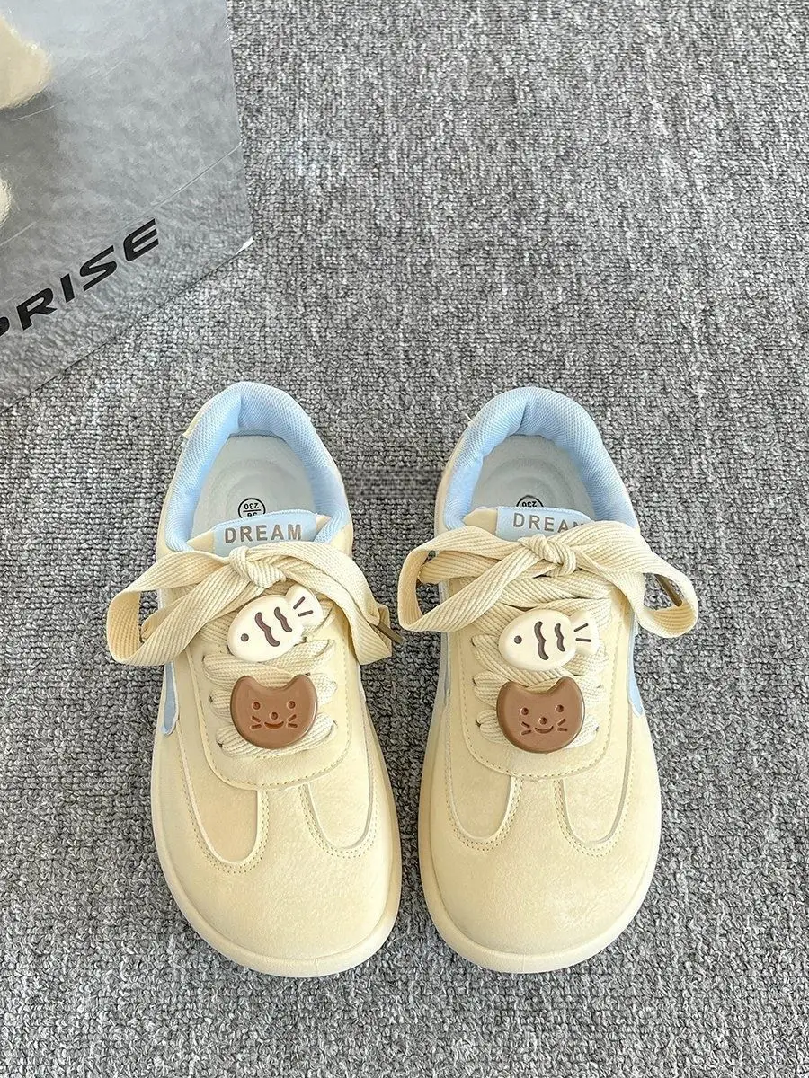 2025 Spring New Campus Style Korean Cat and Fish Sneakers Women's All-match Casual Lightweight Sports Shoes College Style Trendy Shoes — feature 7