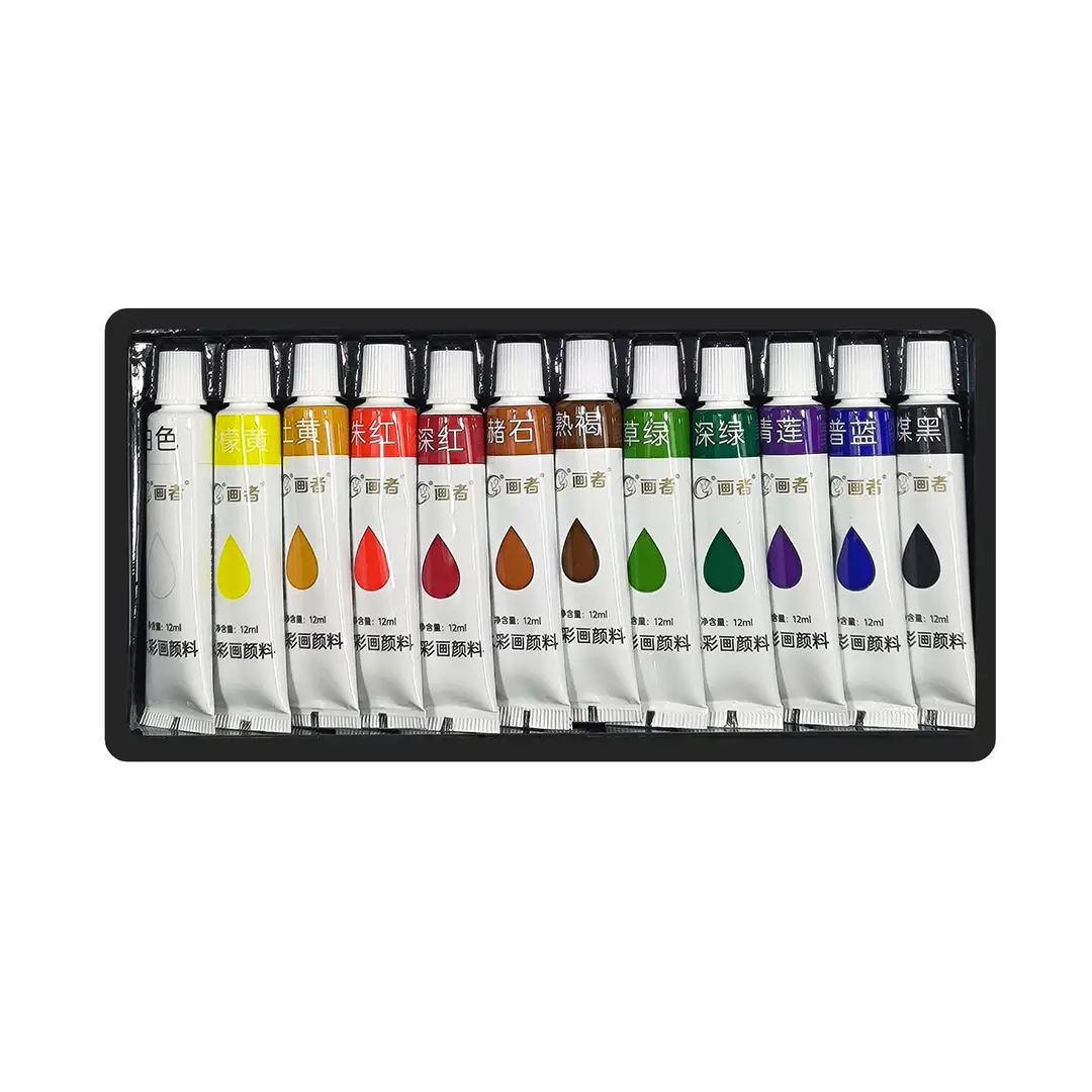 Painter's 5/12ml Watercolor Paint Set in Tubes for Art Students to Color and Draw, Specifically for Painting Plaster Dolls