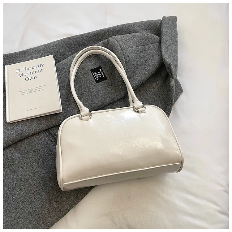 Silver Korean Style Bowling Bag with Multi Pocket Design — feature 8