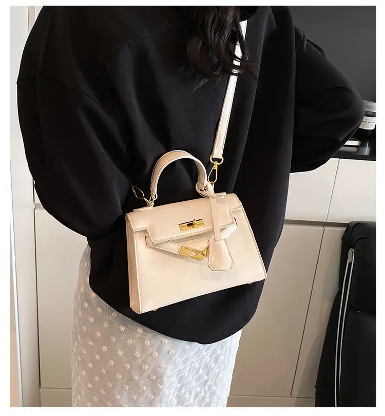 Red Leather Shoulder Bag with Gold Plated Hardware — feature 1