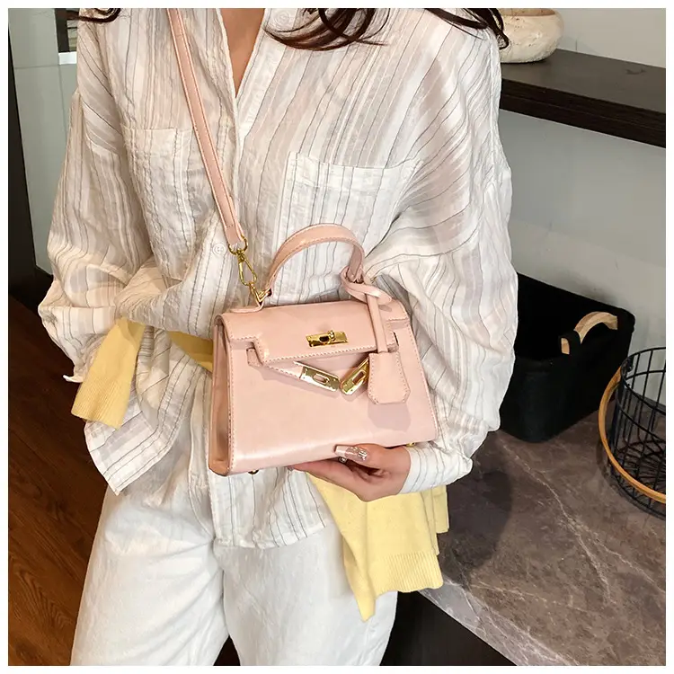 Red Leather Shoulder Bag with Gold Plated Hardware — feature 21