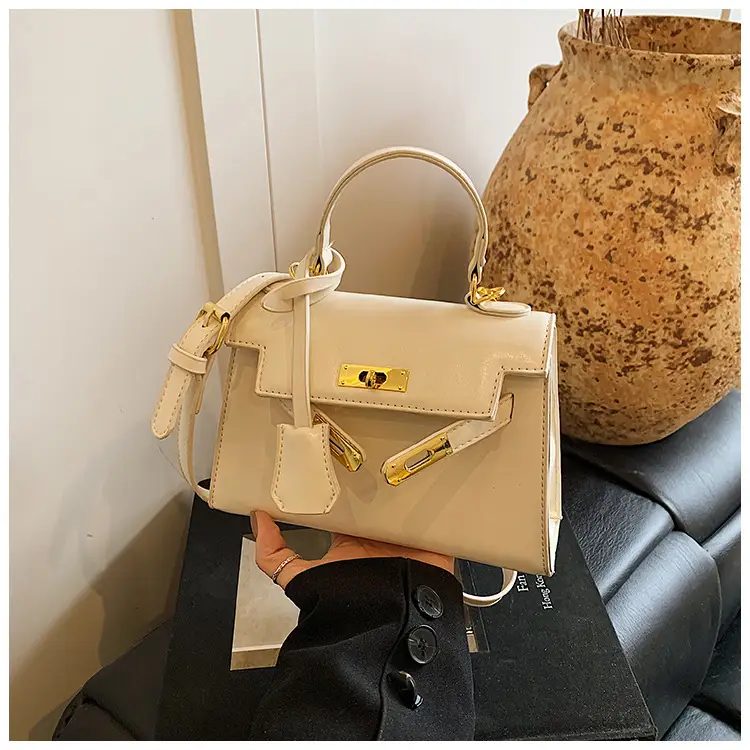 Red Leather Shoulder Bag with Gold Plated Hardware — feature 29