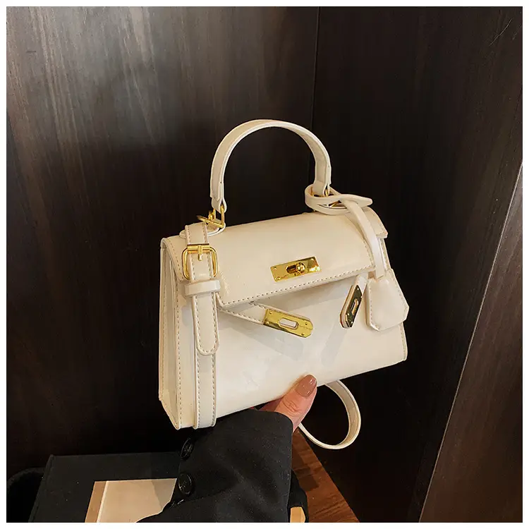 Red Leather Shoulder Bag with Gold Plated Hardware — feature 33