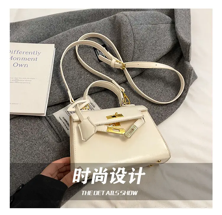 Red Leather Shoulder Bag with Gold Plated Hardware — feature 5