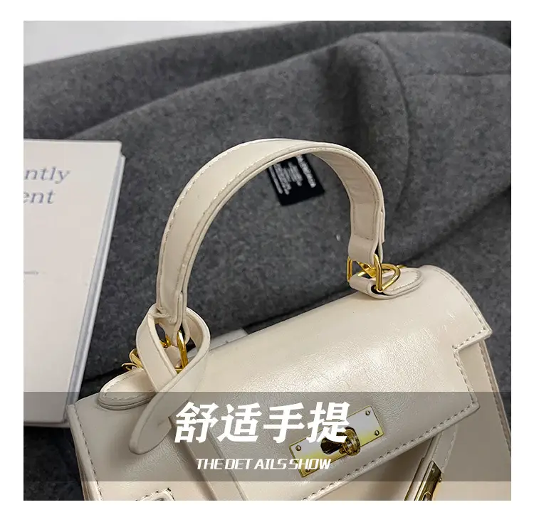 Red Leather Shoulder Bag with Gold Plated Hardware — feature 6