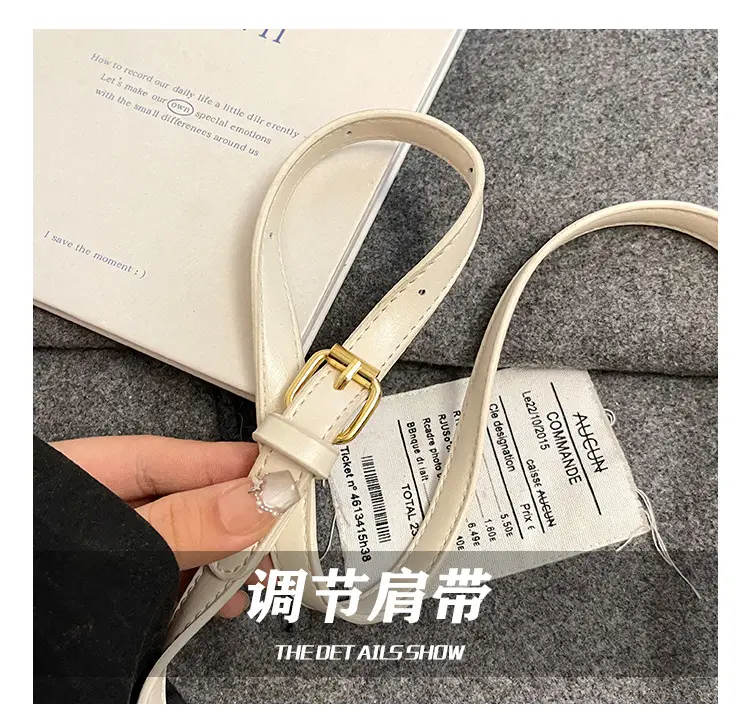 Red Leather Shoulder Bag with Gold Plated Hardware — feature 7