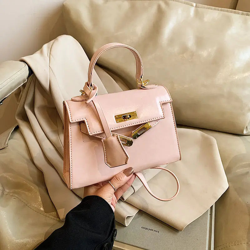 Red Leather Shoulder Bag with Gold Plated Hardware - Image 2