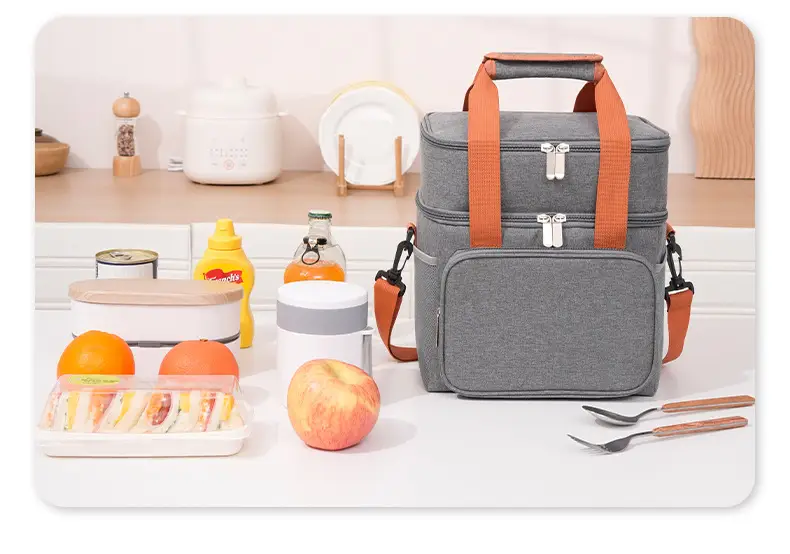 Double Layer Insulated Lunch Bag Oxford Cloth Portable Bag — feature 15