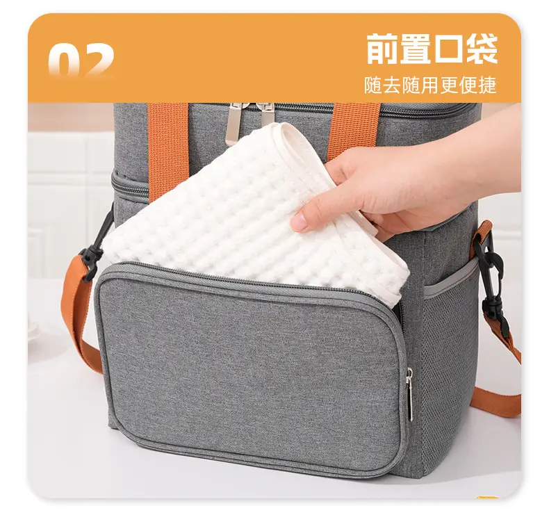 Double Layer Insulated Lunch Bag Oxford Cloth Portable Bag — feature 9