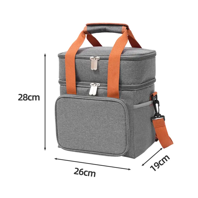 Double Layer Insulated Lunch Bag Oxford Cloth Portable Bag