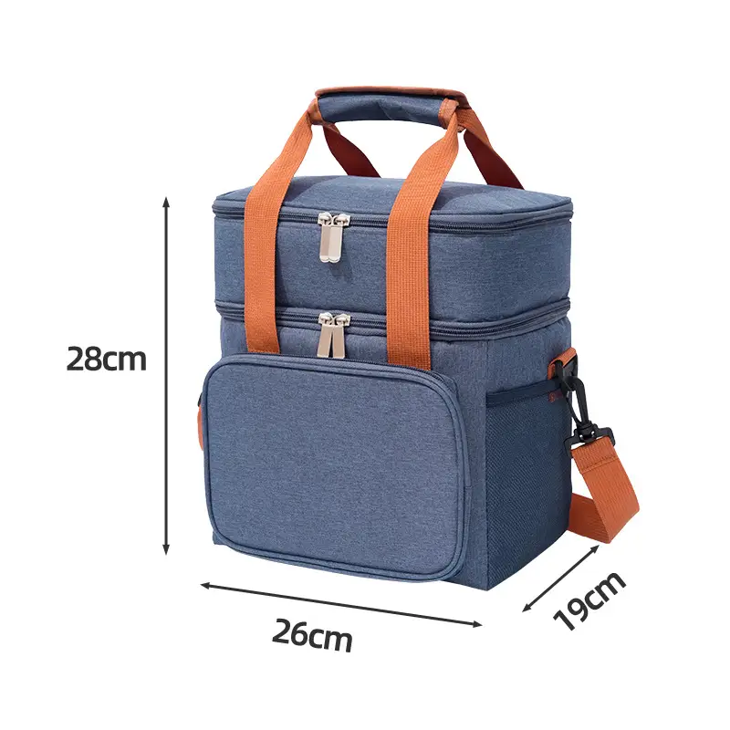 Double Layer Insulated Lunch Bag Oxford Cloth Portable Bag