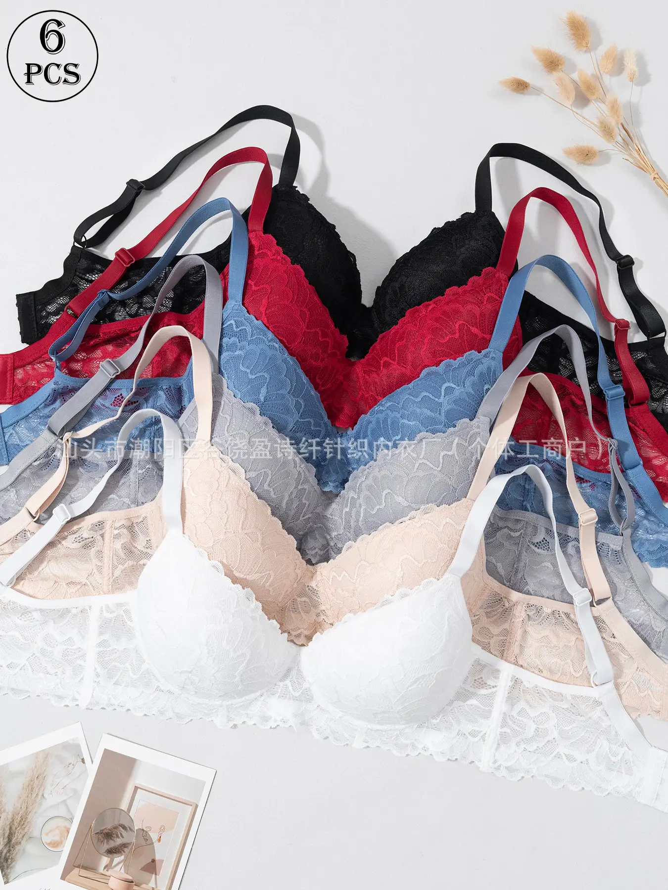 Lace Temptation Bra Adjustable Push-Up Steel Ring Underwear — feature 3