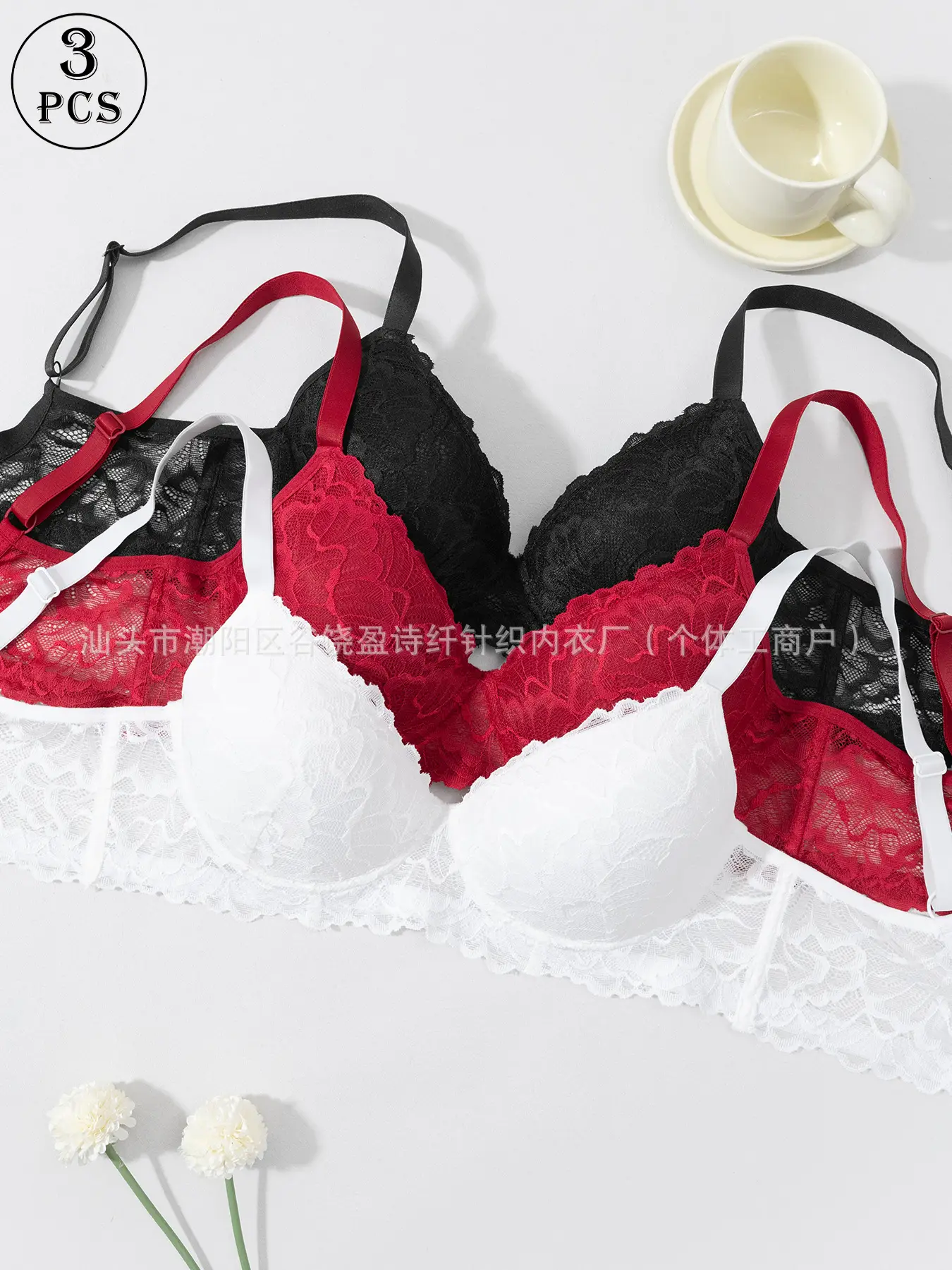 Lace Temptation Bra Adjustable Push-Up Steel Ring Underwear — feature 5
