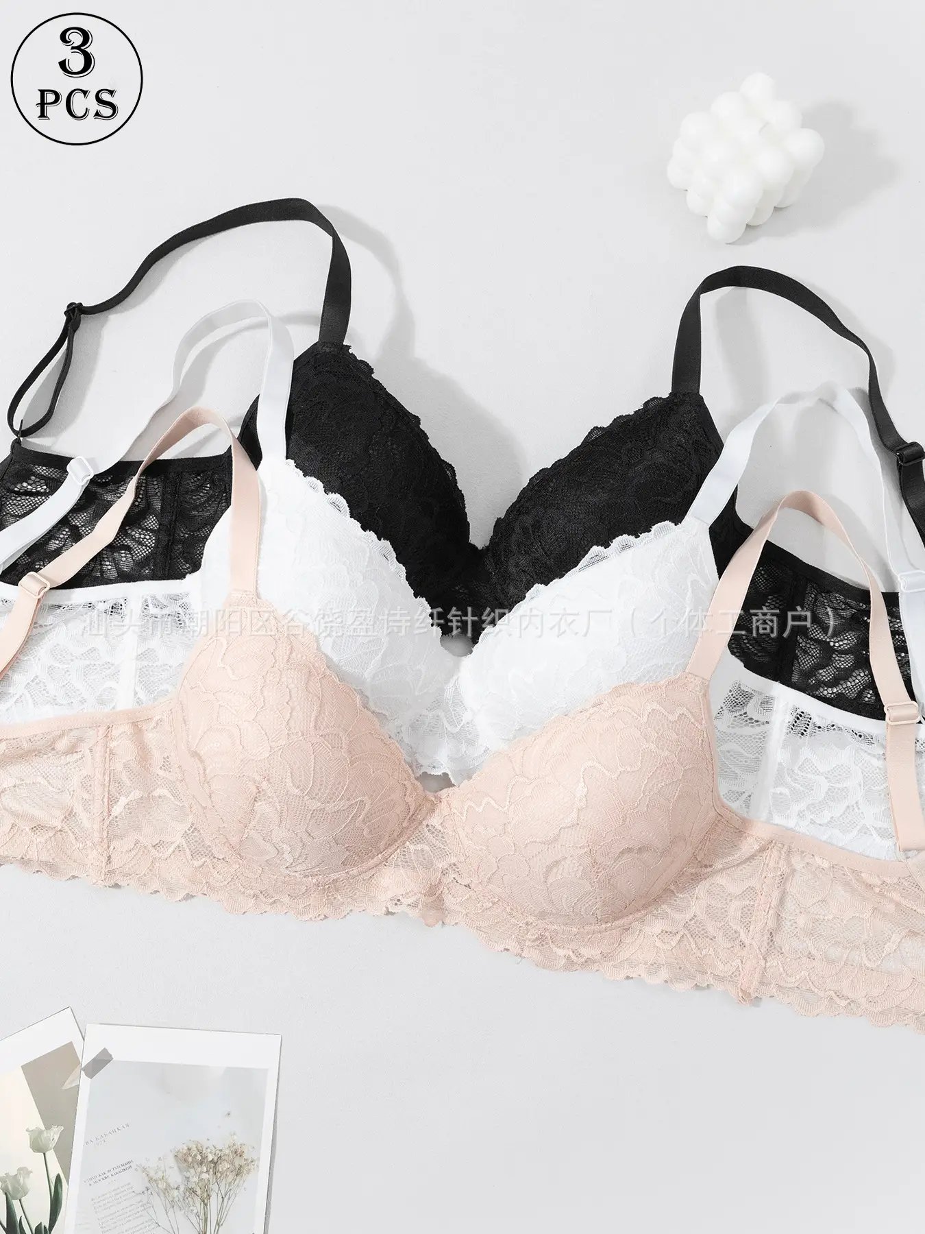 Lace Temptation Bra Adjustable Push-Up Steel Ring Underwear — feature 6