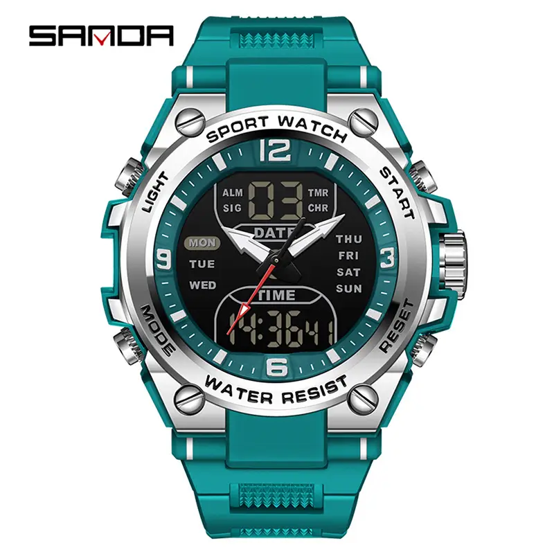 Sanda Brand Waterproof Electronic Watch 49mm Luminous Sports Watch - Image 13