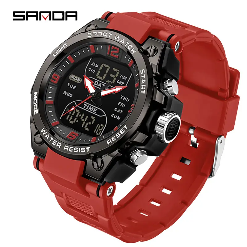 Sanda Brand Waterproof Electronic Watch 49mm Luminous Sports Watch - Image 8