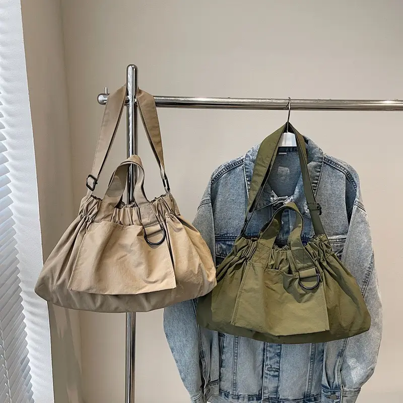 New Women's Olive Green Bucket Bag with Crossbody Strap - Image 8