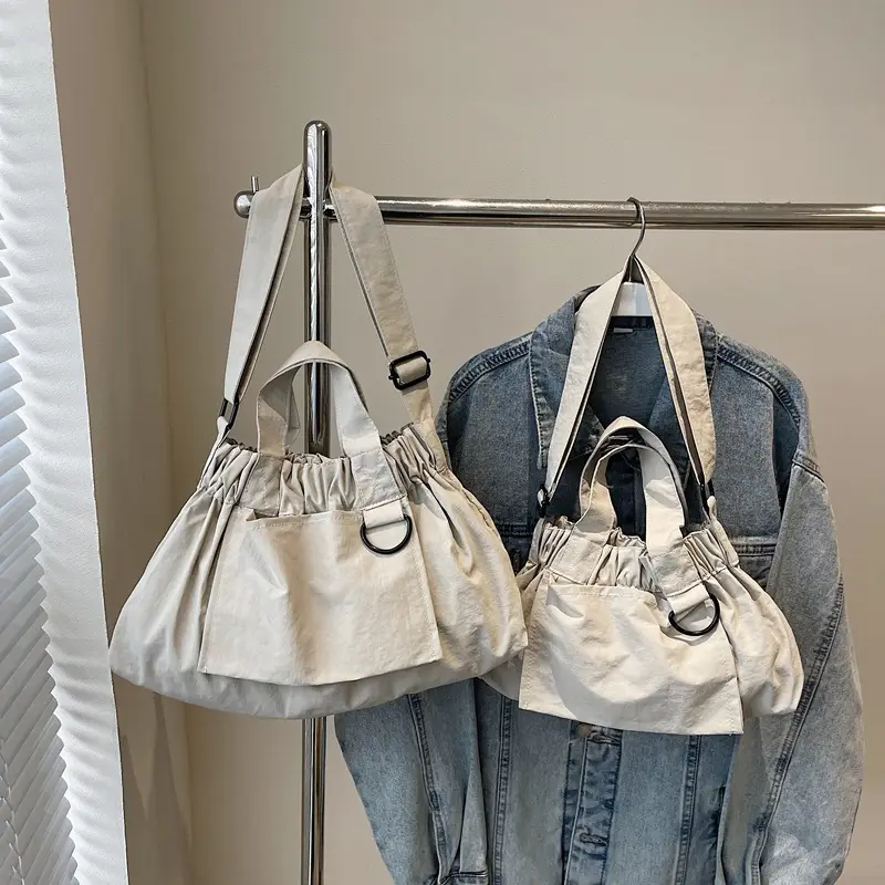 New Women's Olive Green Bucket Bag with Crossbody Strap - Image 9