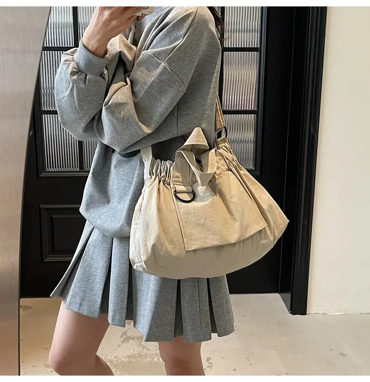 New Women's Olive Green Bucket Bag with Crossbody Strap — feature 31
