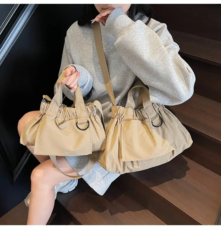 New Women's Olive Green Bucket Bag with Crossbody Strap — feature 42