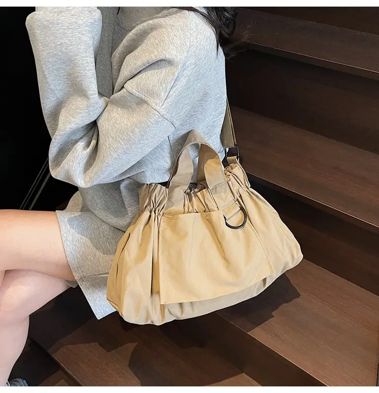New Women's Olive Green Bucket Bag with Crossbody Strap — feature 43