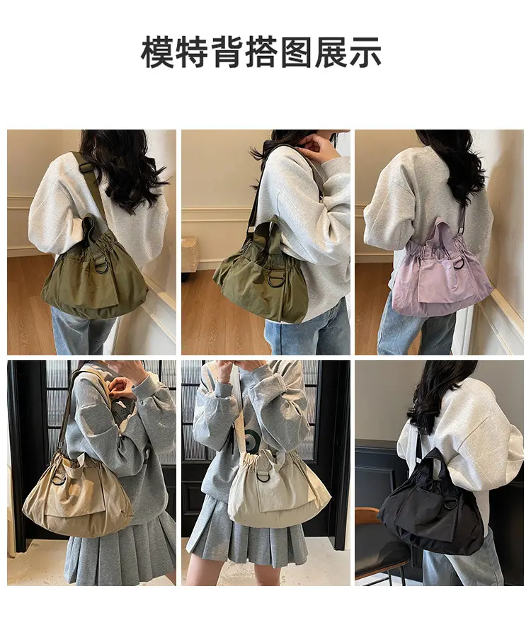 New Women's Olive Green Bucket Bag with Crossbody Strap — feature 8