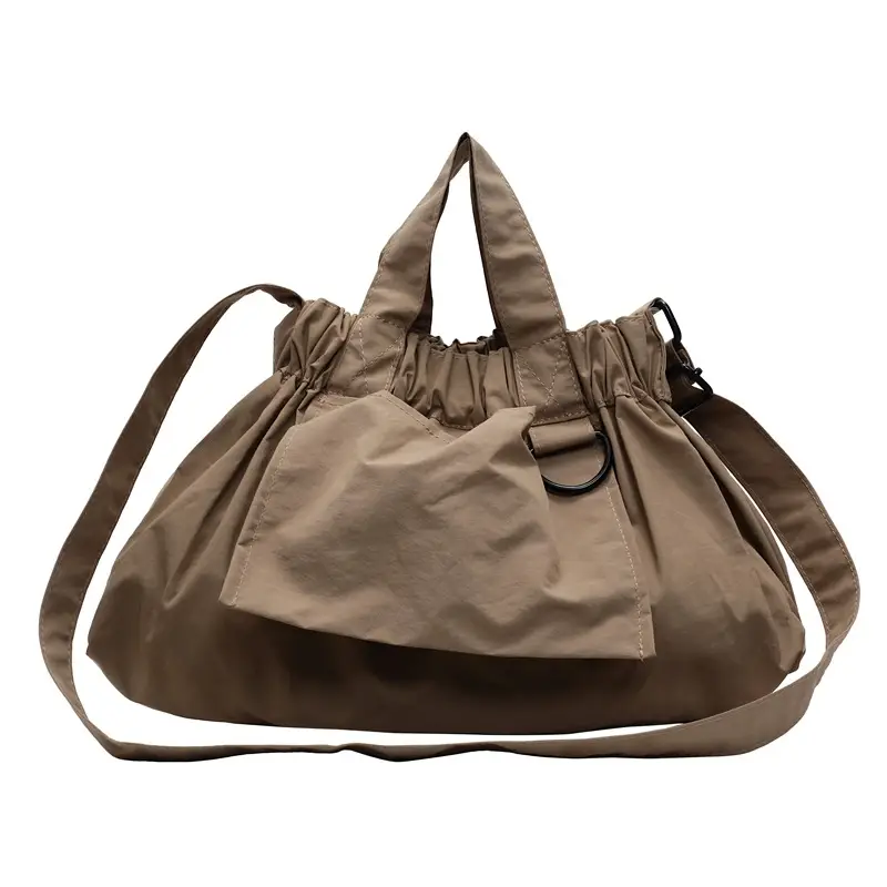 New Women's Olive Green Bucket Bag with Crossbody Strap - Image 3