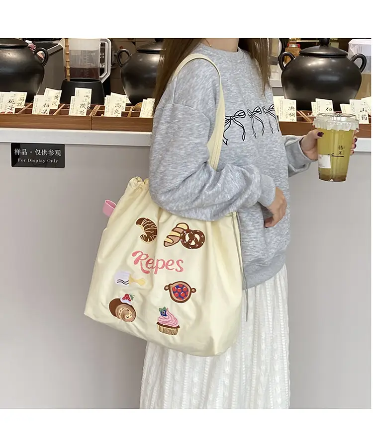Cartoon Embroidered Shoulder Tote Bag for Women — feature 10