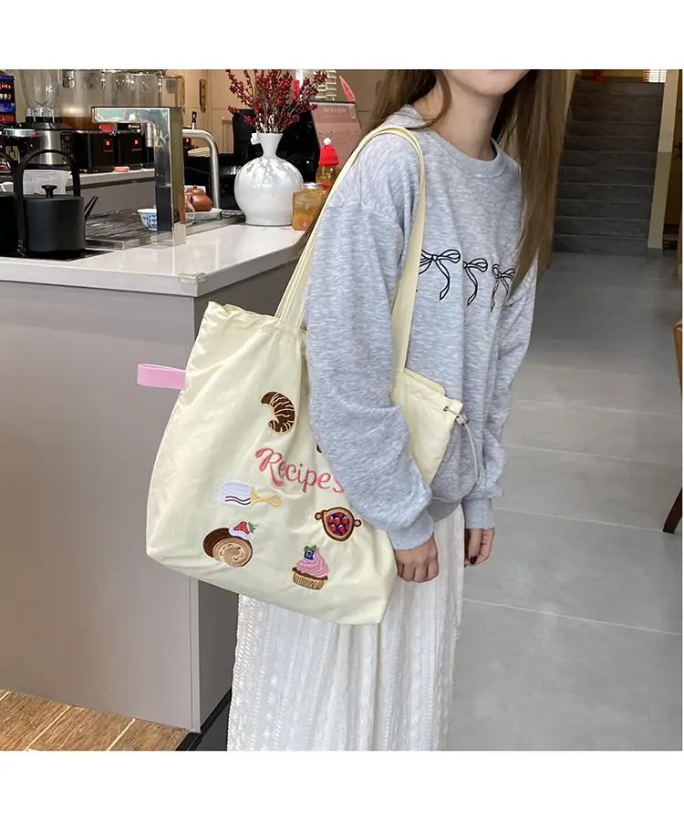 Cartoon Embroidered Shoulder Tote Bag for Women — feature 11