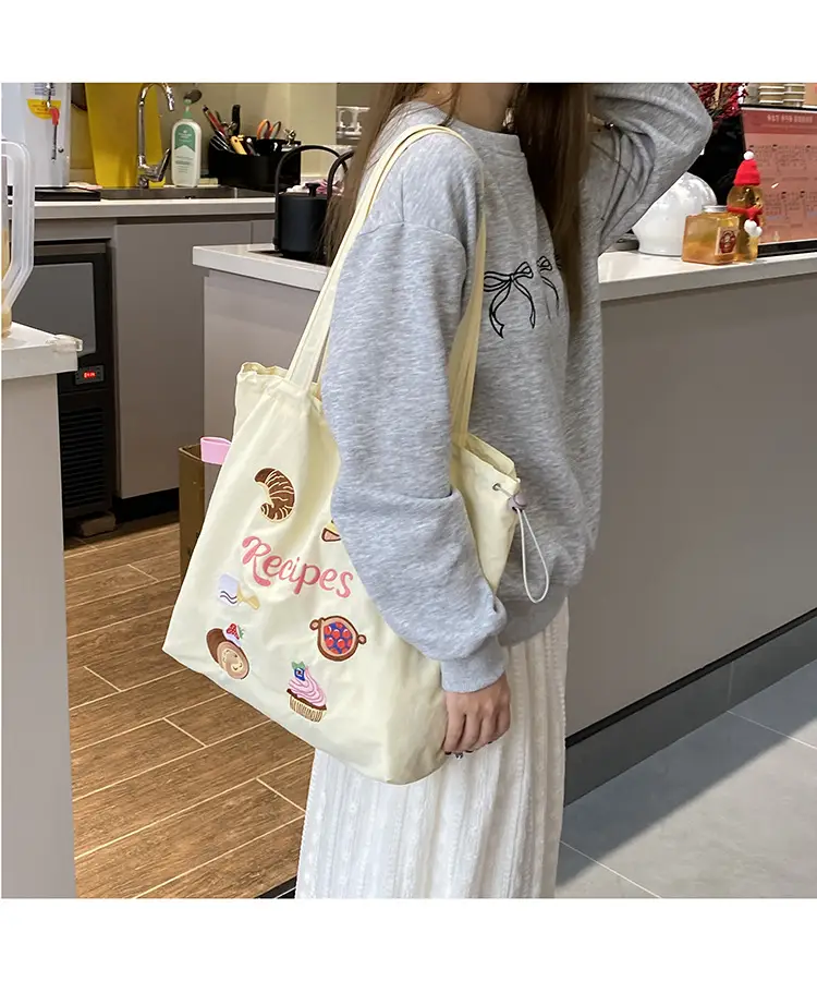 Cartoon Embroidered Shoulder Tote Bag for Women — feature 13