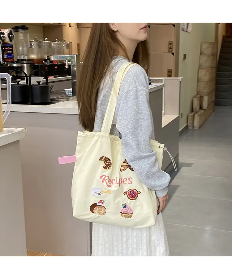 Cartoon Embroidered Shoulder Tote Bag for Women — feature 14