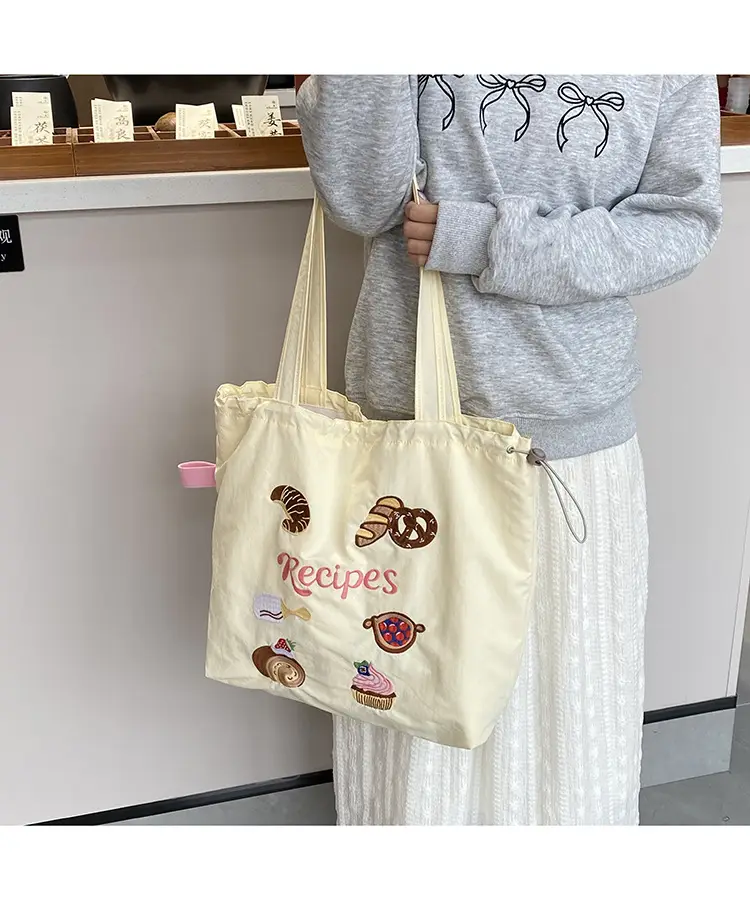 Cartoon Embroidered Shoulder Tote Bag for Women — feature 16