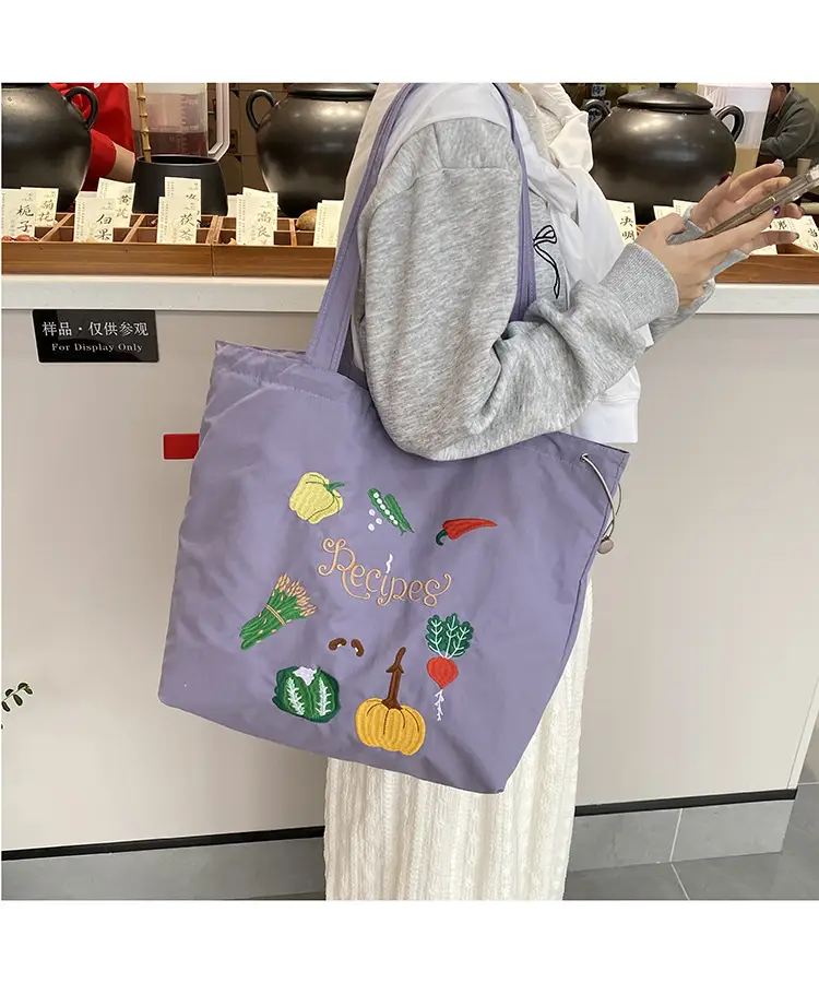 Cartoon Embroidered Shoulder Tote Bag for Women — feature 22