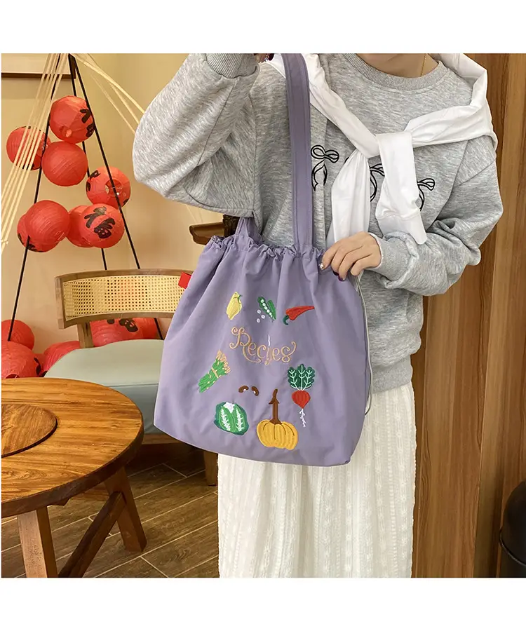 Cartoon Embroidered Shoulder Tote Bag for Women — feature 26