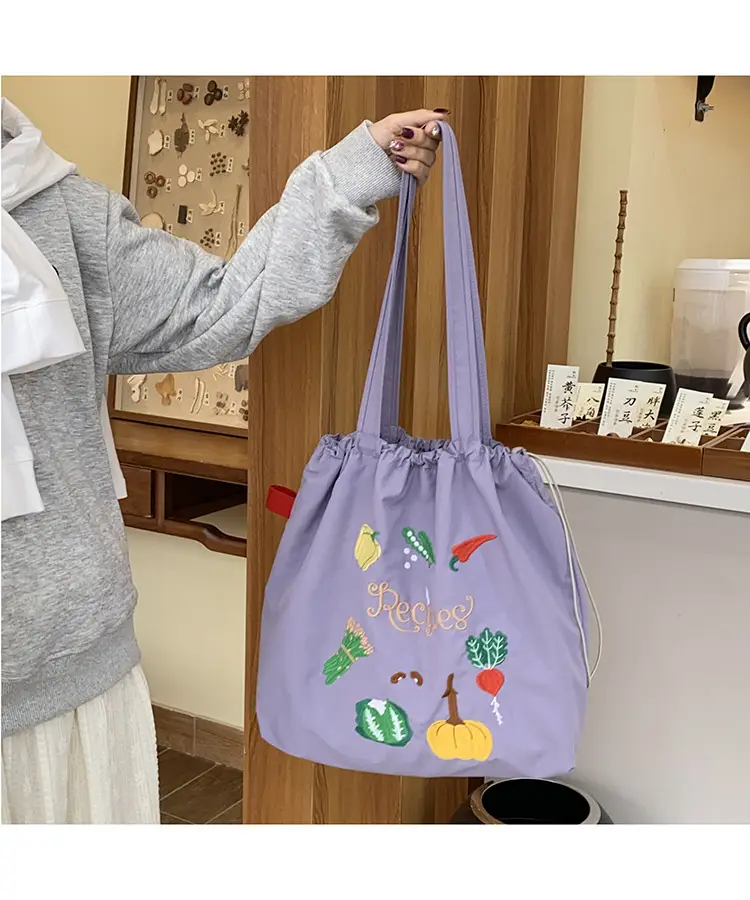 Cartoon Embroidered Shoulder Tote Bag for Women — feature 27
