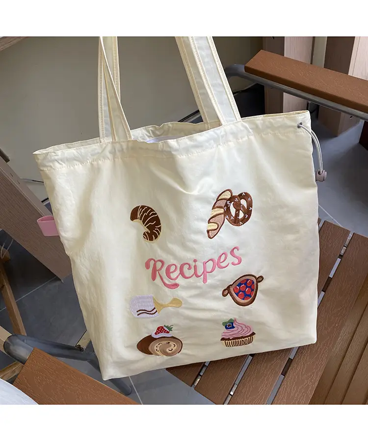 Cartoon Embroidered Shoulder Tote Bag for Women — feature 8