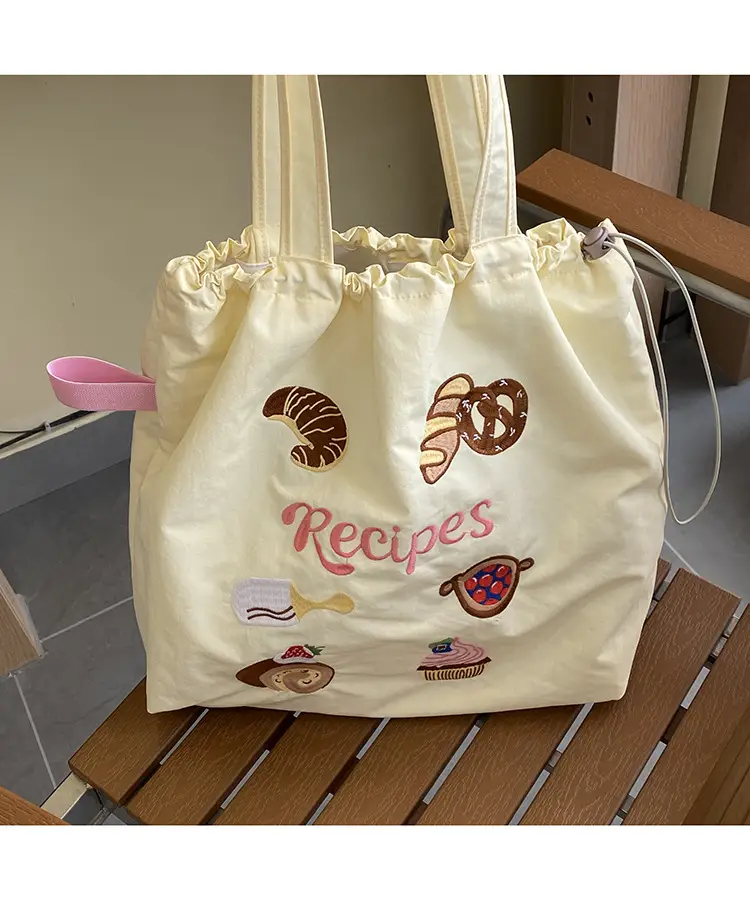 Cartoon Embroidered Shoulder Tote Bag for Women — feature 9