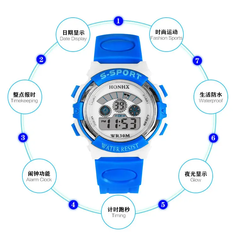 Red Digital Multi-Function Watch for Kids Women — feature 15
