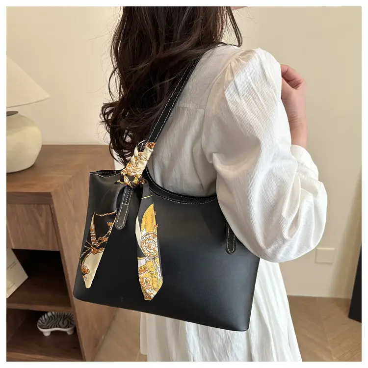 Black Korean Style Large Capacity Shoulder Tote Bag for Women — feature 16
