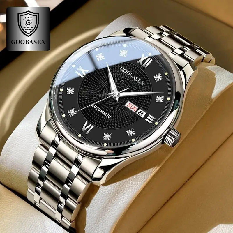 Guberson Men's Quartz Watch Black Leather Band