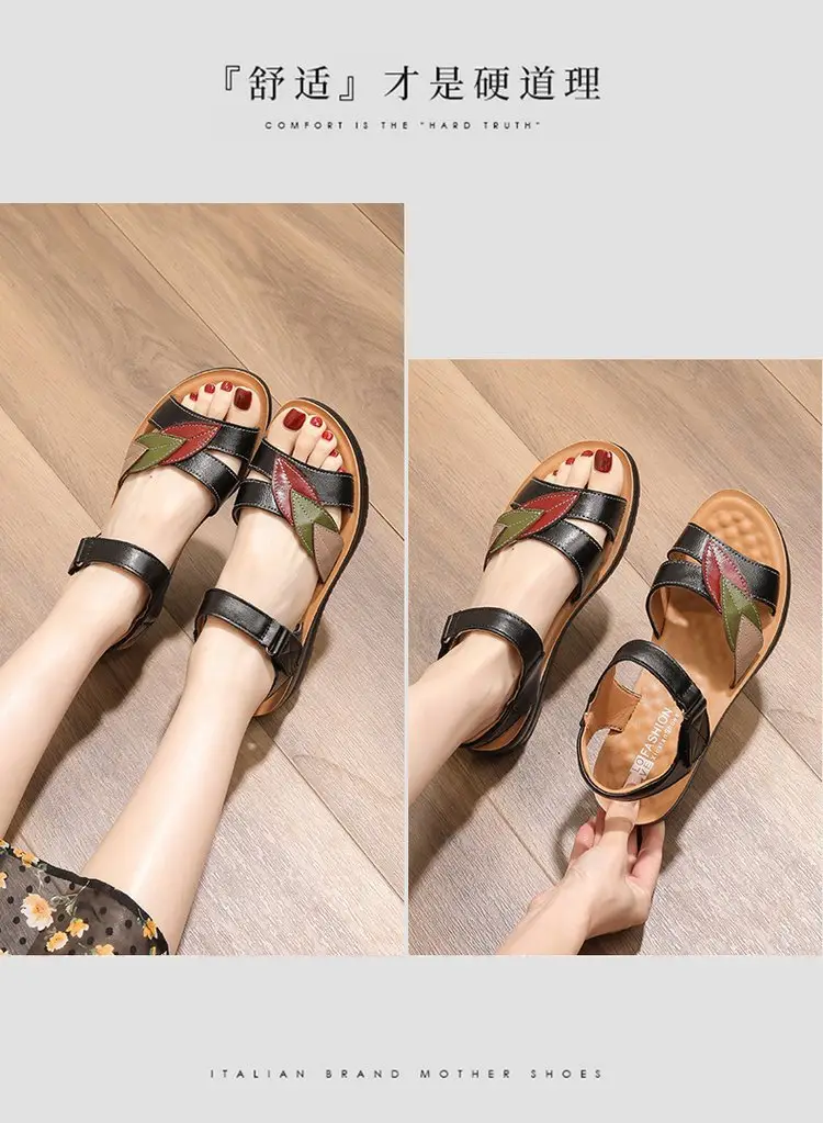 Women's Open Toe Soft Leather Sandals Summer — feature 11