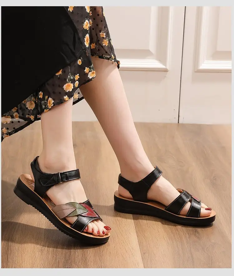 Women's Open Toe Soft Leather Sandals Summer — feature 9