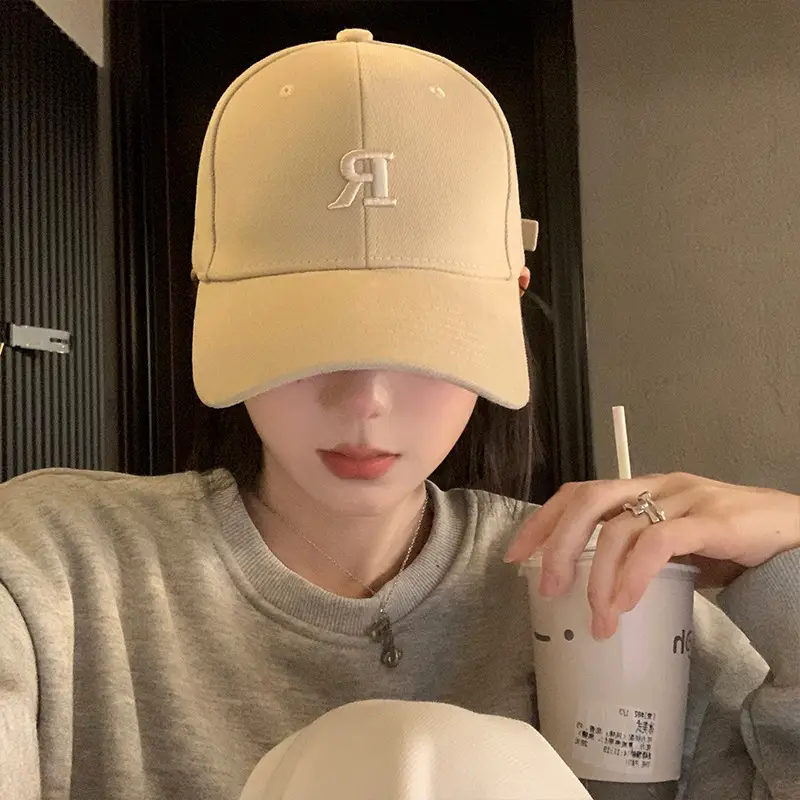 Black Letter Embroidered Baseball Cap for Women Large Head - Image 7