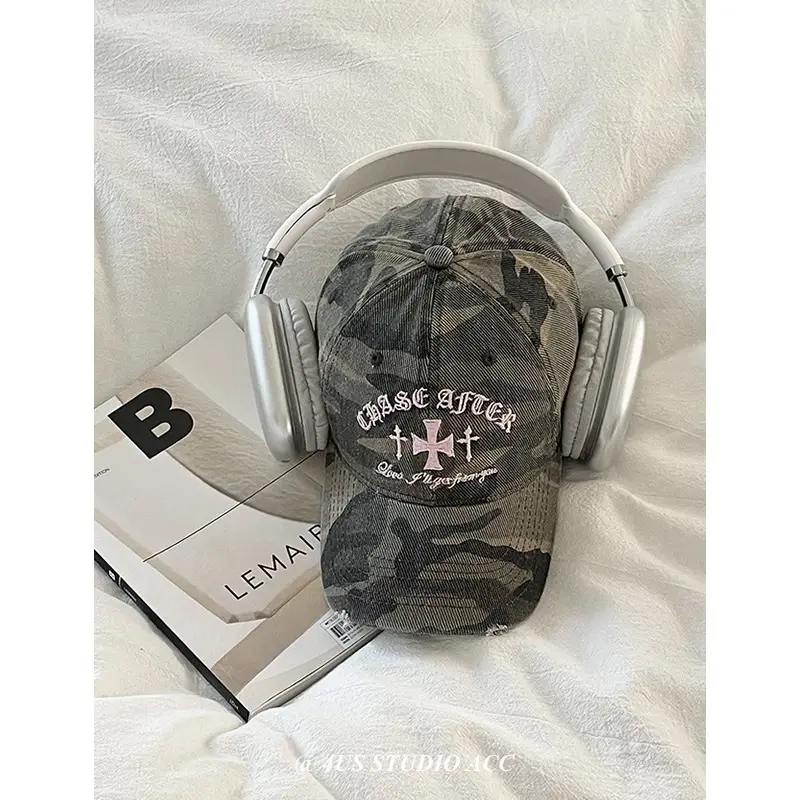 Women Camouflage Embroidered Cap Peaked Baseball - Image 4