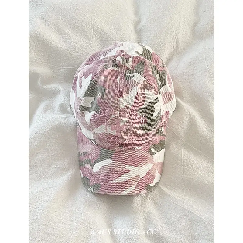 Women Camouflage Embroidered Cap Peaked Baseball - Image 5