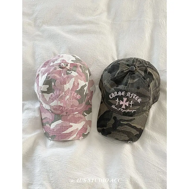 Women Camouflage Embroidered Cap Peaked Baseball - Image 7