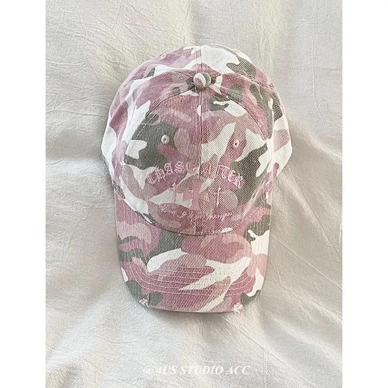 Women Camouflage Embroidered Cap Peaked Baseball - Image 2