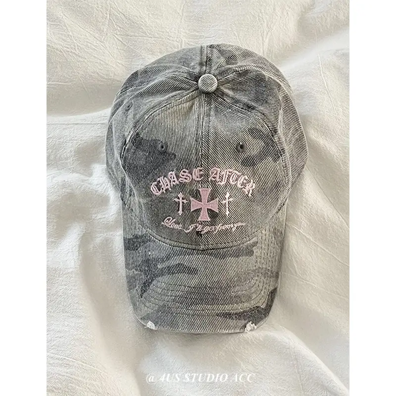 Women Camouflage Embroidered Cap Peaked Baseball - Image 3