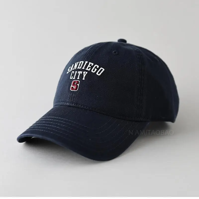 Women Baseball Cap Navy Blue Letter S Embroidered - Image 8